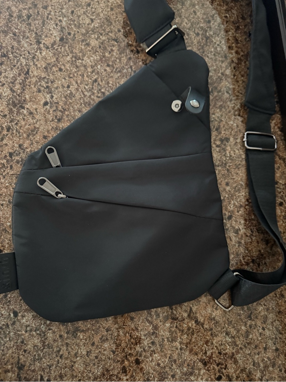 Sleek Black womens Crossbody Sling Bag - Minimalist Everyday Carry